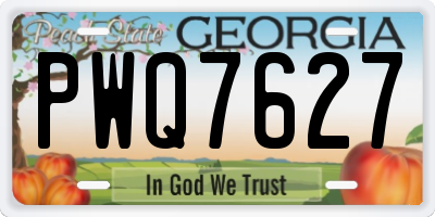 GA license plate PWQ7627