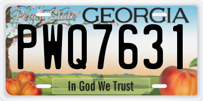 GA license plate PWQ7631
