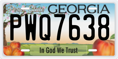 GA license plate PWQ7638