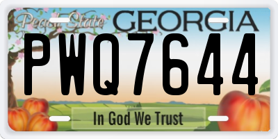 GA license plate PWQ7644