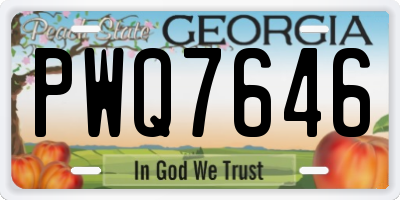 GA license plate PWQ7646