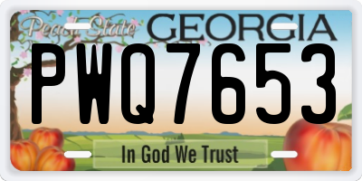 GA license plate PWQ7653
