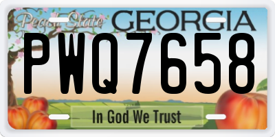 GA license plate PWQ7658