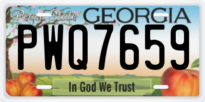 GA license plate PWQ7659