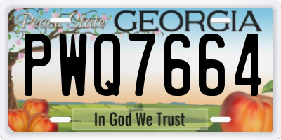 GA license plate PWQ7664