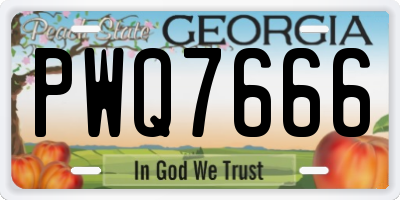 GA license plate PWQ7666