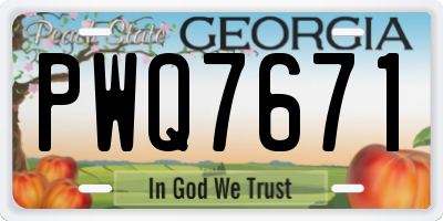 GA license plate PWQ7671