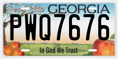 GA license plate PWQ7676