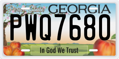 GA license plate PWQ7680