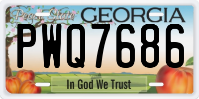 GA license plate PWQ7686