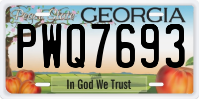 GA license plate PWQ7693