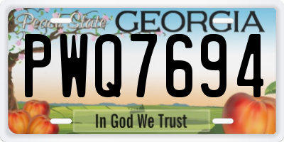 GA license plate PWQ7694