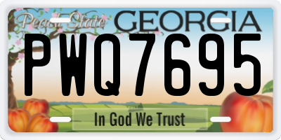 GA license plate PWQ7695