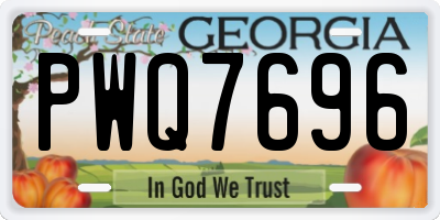 GA license plate PWQ7696