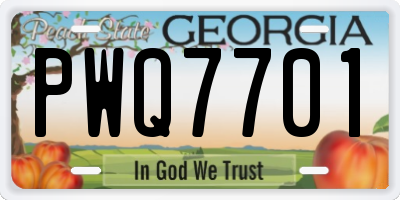 GA license plate PWQ7701