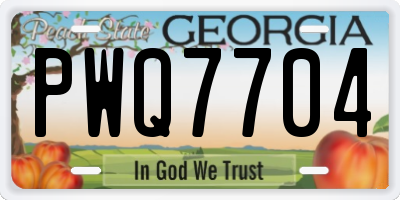 GA license plate PWQ7704