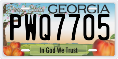 GA license plate PWQ7705