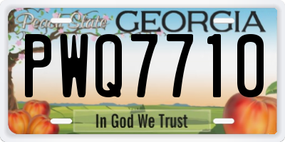 GA license plate PWQ7710