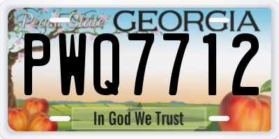 GA license plate PWQ7712