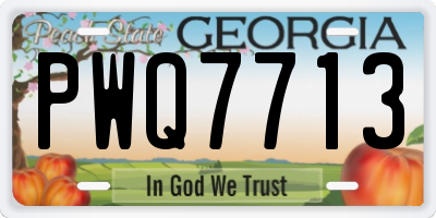 GA license plate PWQ7713