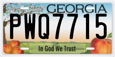 GA license plate PWQ7715