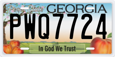 GA license plate PWQ7724