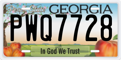 GA license plate PWQ7728