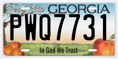 GA license plate PWQ7731