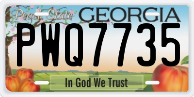 GA license plate PWQ7735