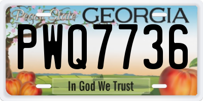 GA license plate PWQ7736