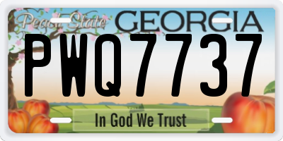 GA license plate PWQ7737