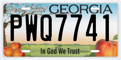GA license plate PWQ7741