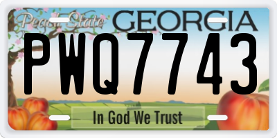GA license plate PWQ7743