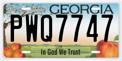 GA license plate PWQ7747
