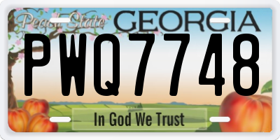 GA license plate PWQ7748