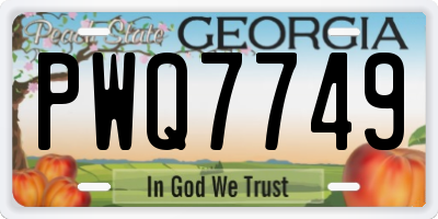 GA license plate PWQ7749