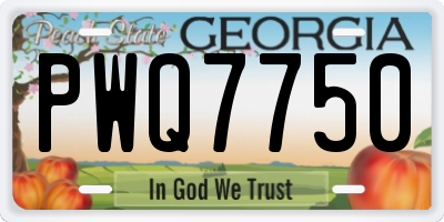 GA license plate PWQ7750