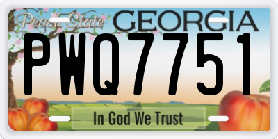 GA license plate PWQ7751