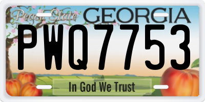 GA license plate PWQ7753