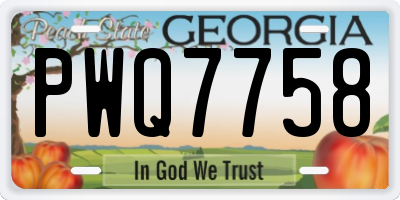 GA license plate PWQ7758