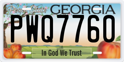 GA license plate PWQ7760