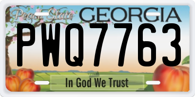 GA license plate PWQ7763