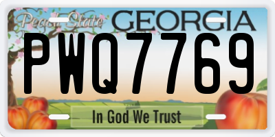 GA license plate PWQ7769