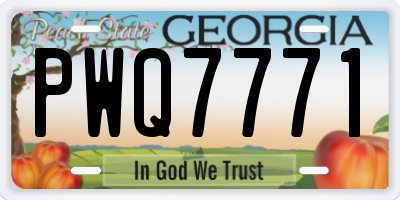GA license plate PWQ7771