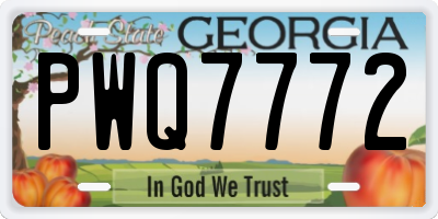 GA license plate PWQ7772