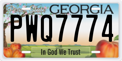 GA license plate PWQ7774