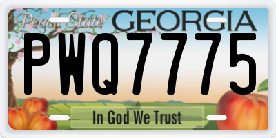 GA license plate PWQ7775