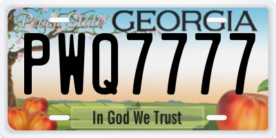 GA license plate PWQ7777