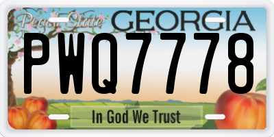 GA license plate PWQ7778