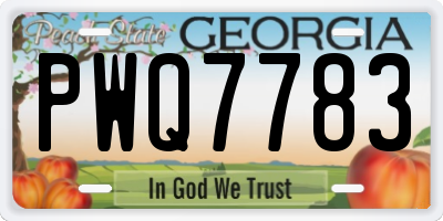 GA license plate PWQ7783
